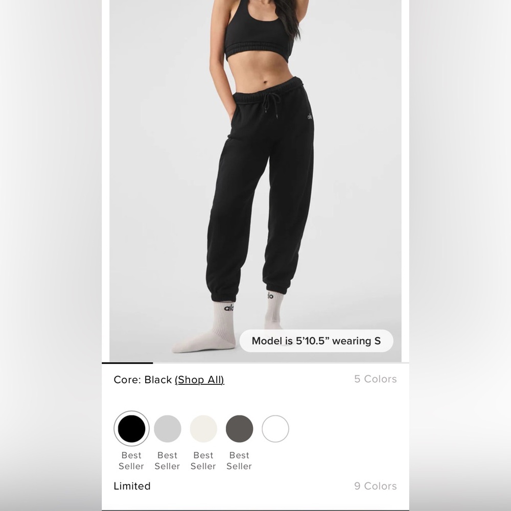 Alo Yoga accolade sweatpants- dark cactus